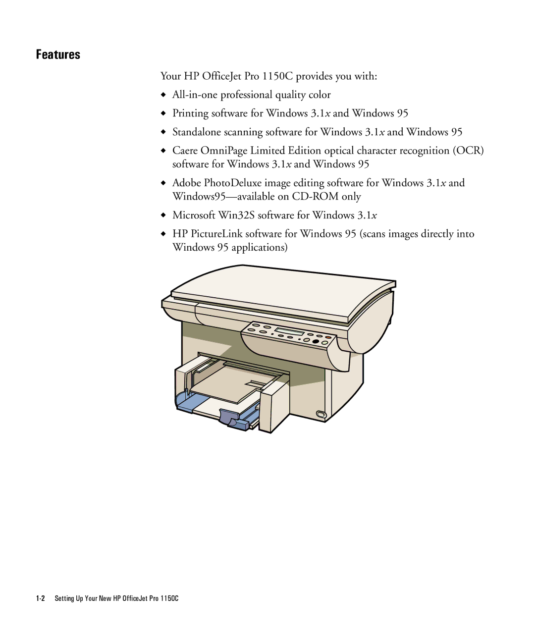 HP Pro 1150cse manual Features 