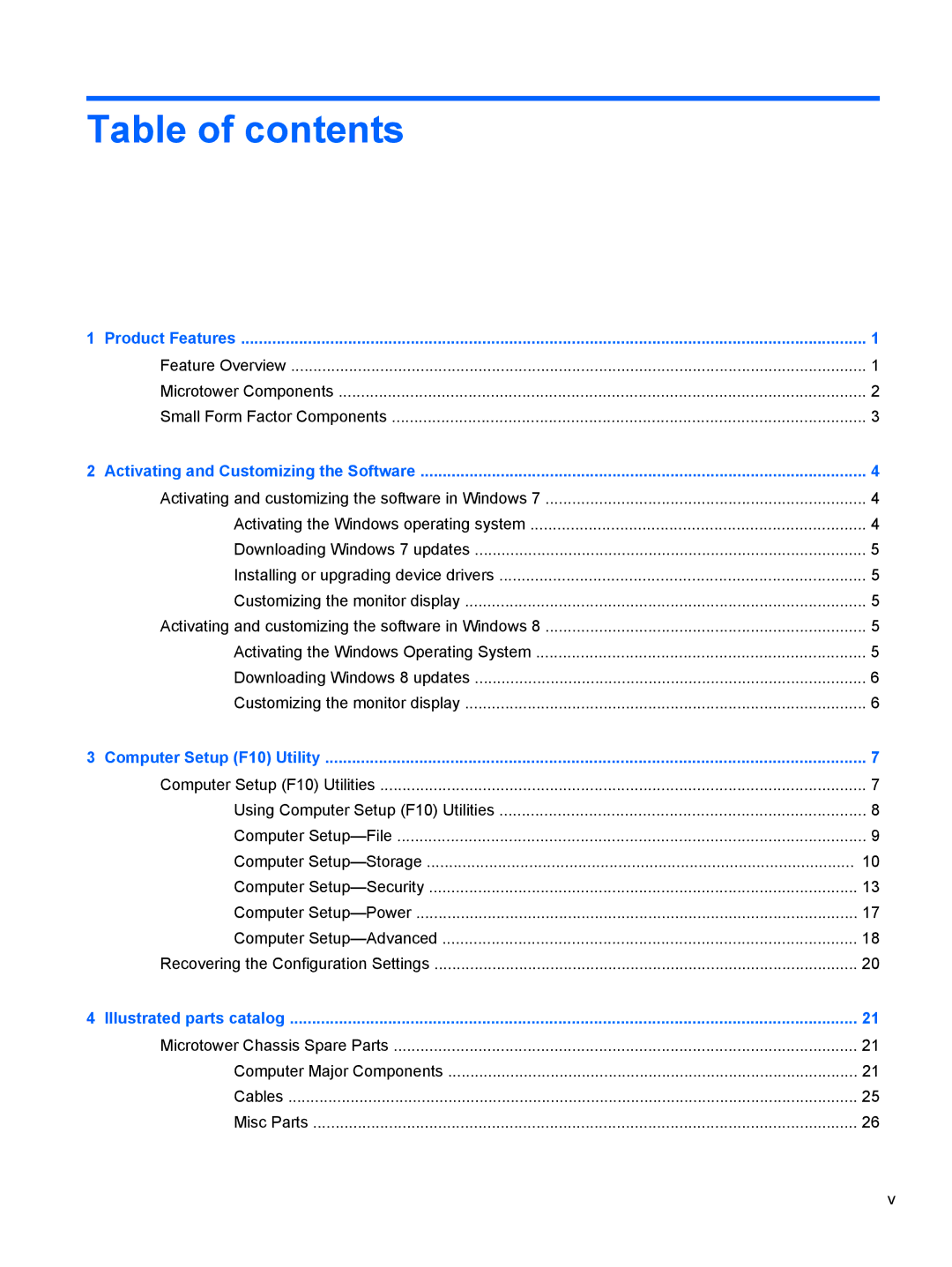 HP C7A35UT#ABA, Pro 3515 E3S87UTABA, D3K31UTABA, 3500p D8C44UTABA, D8C44UT#ABA, D3K73UT#ABA, D3K31UT#ABA manual Table of contents 