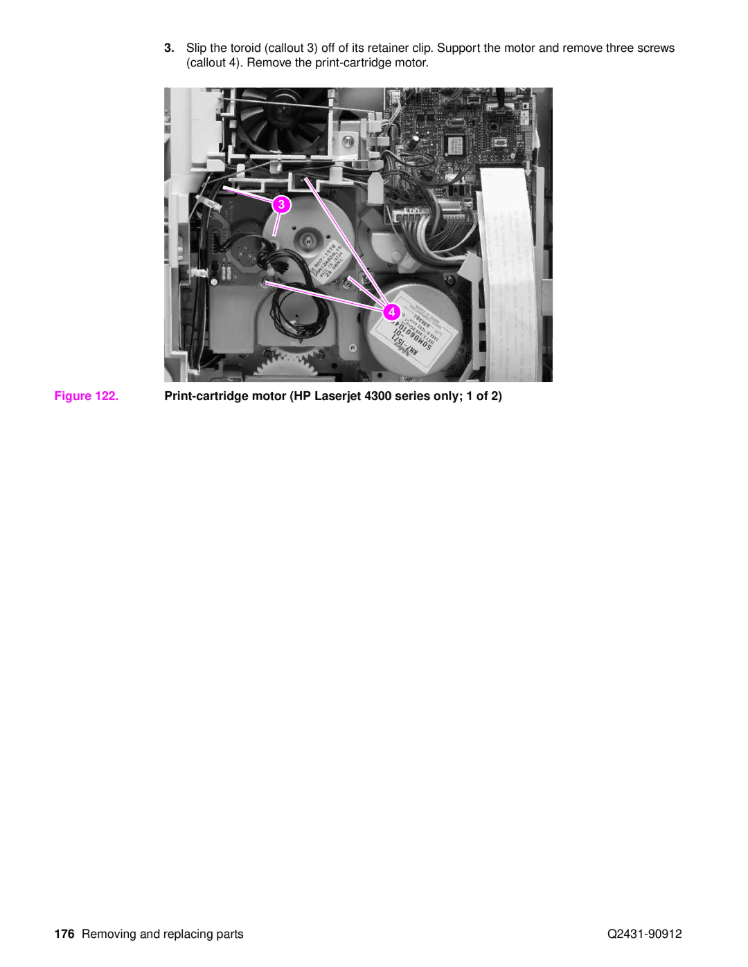 HP Pro 4300 C9H70UT C9H70UT#ABA manual Print-cartridge motor HP Laserjet 4300 series only 1 