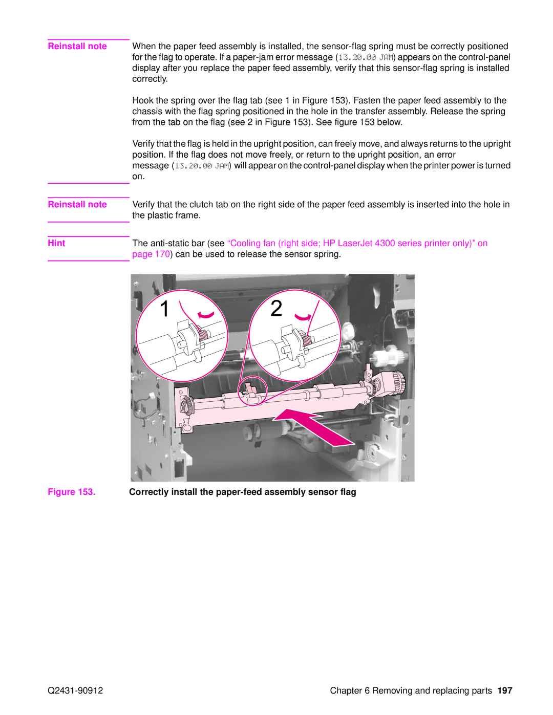 HP Pro 4300 C9H70UT C9H70UT#ABA manual Reinstall note Hint 