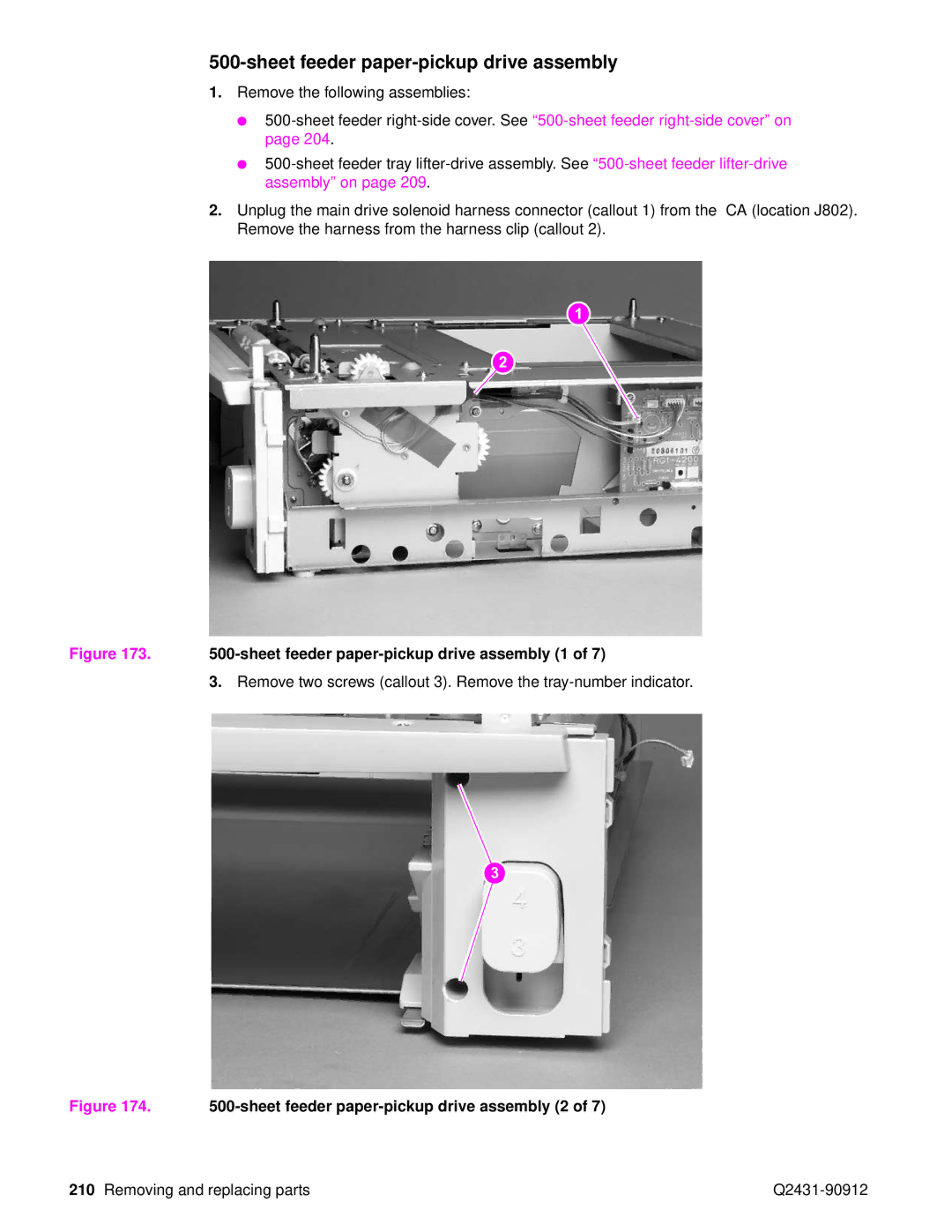 HP Pro 4300 C9H70UT C9H70UT#ABA manual Sheet feeder paper-pickup drive assembly 1 