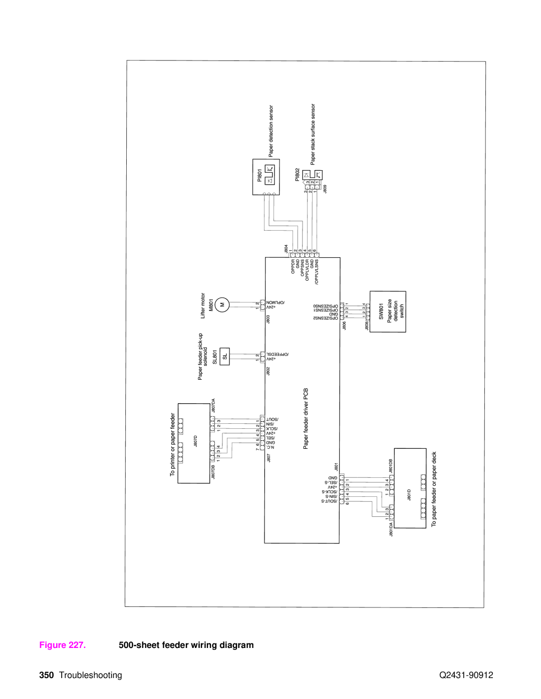 HP Pro 4300 C9H70UT C9H70UT#ABA manual Sheet feeder wiring diagram 