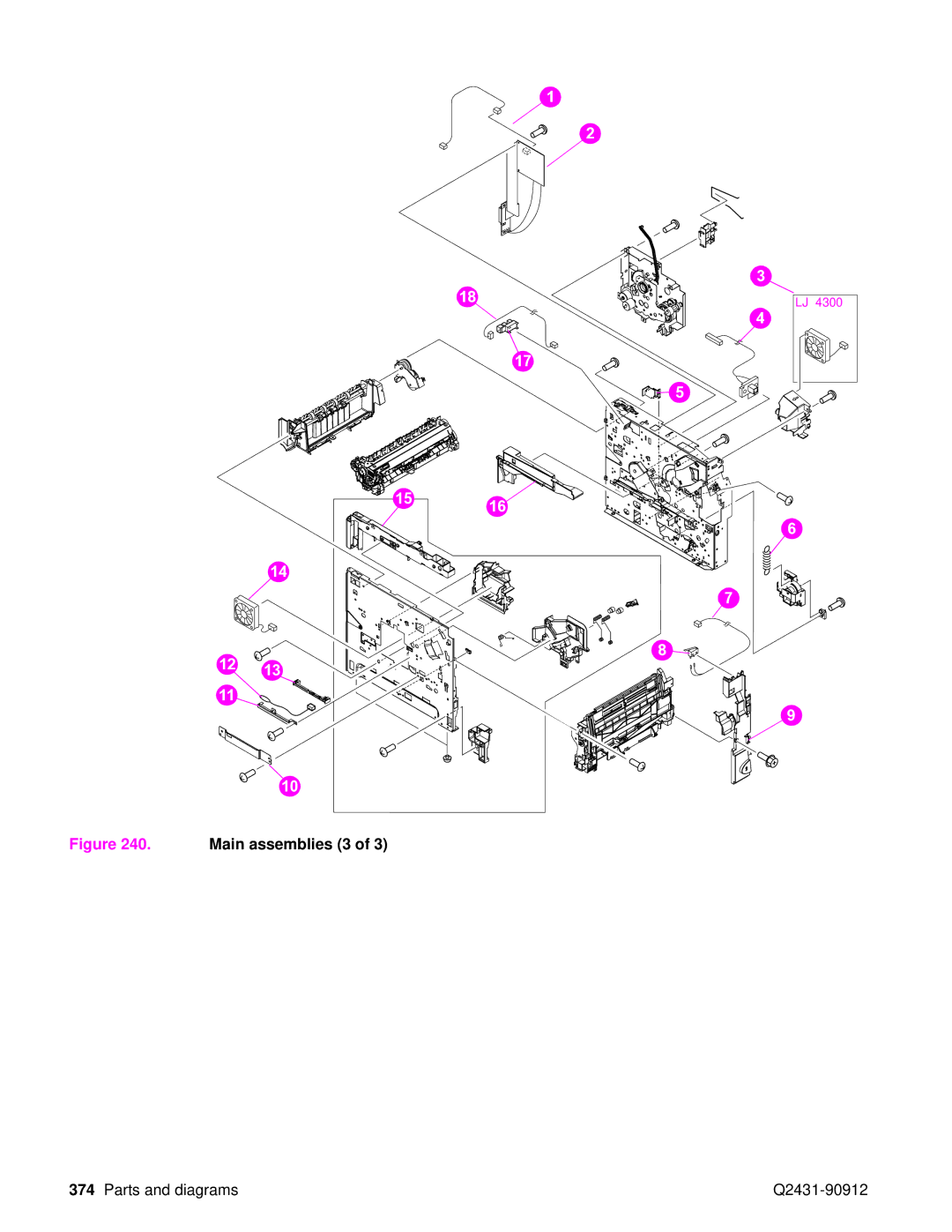 HP Pro 4300 C9H70UT C9H70UT#ABA manual Main assemblies 3 