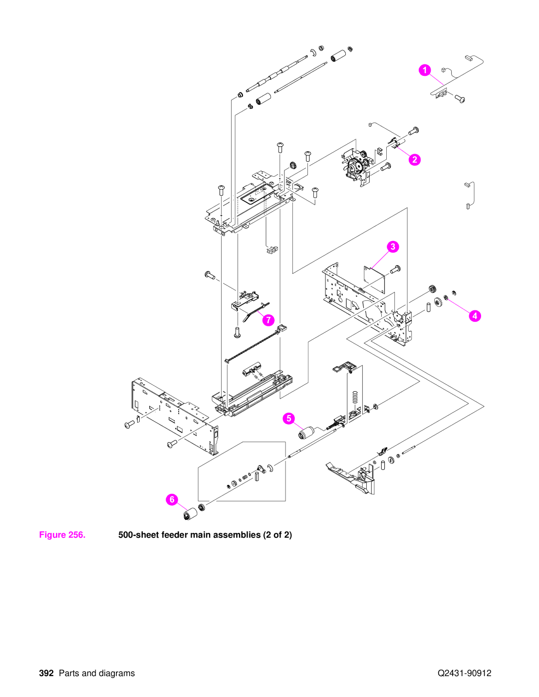 HP Pro 4300 C9H70UT C9H70UT#ABA manual Sheet feeder main assemblies 2 