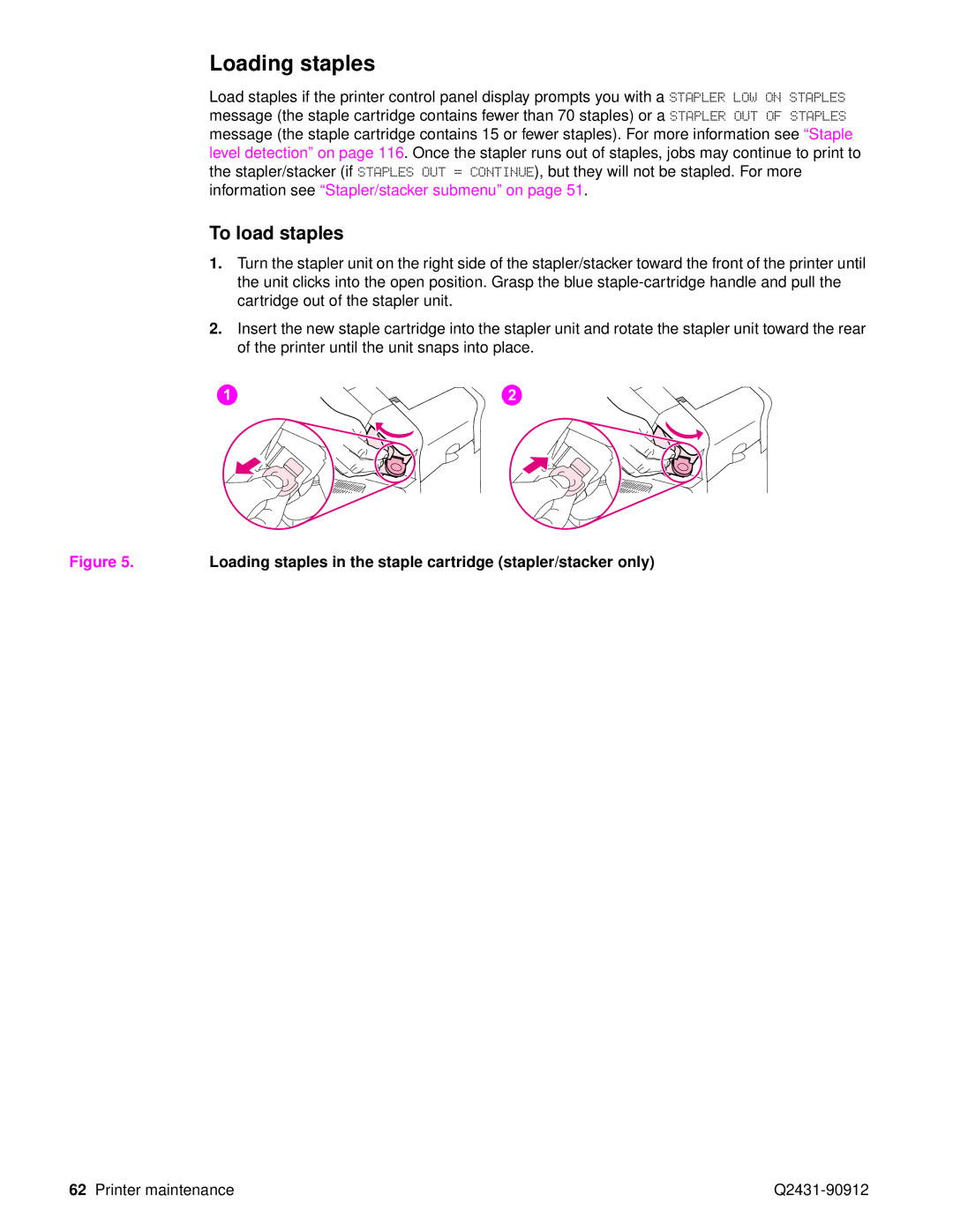 HP Pro 4300 C9H70UT C9H70UT#ABA manual Loading staples, To load staples 