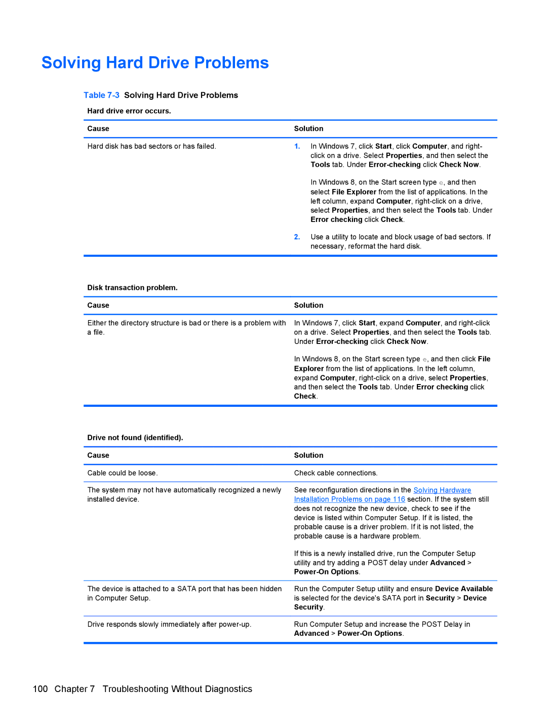 HP Pro 4300 manual 3Solving Hard Drive Problems 