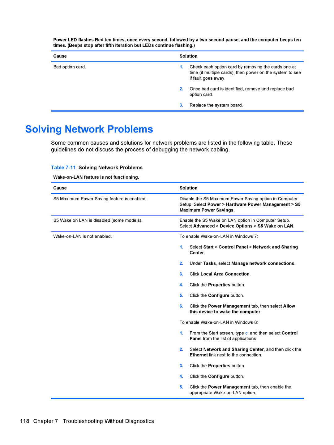 HP Pro 4300 manual 11Solving Network Problems 