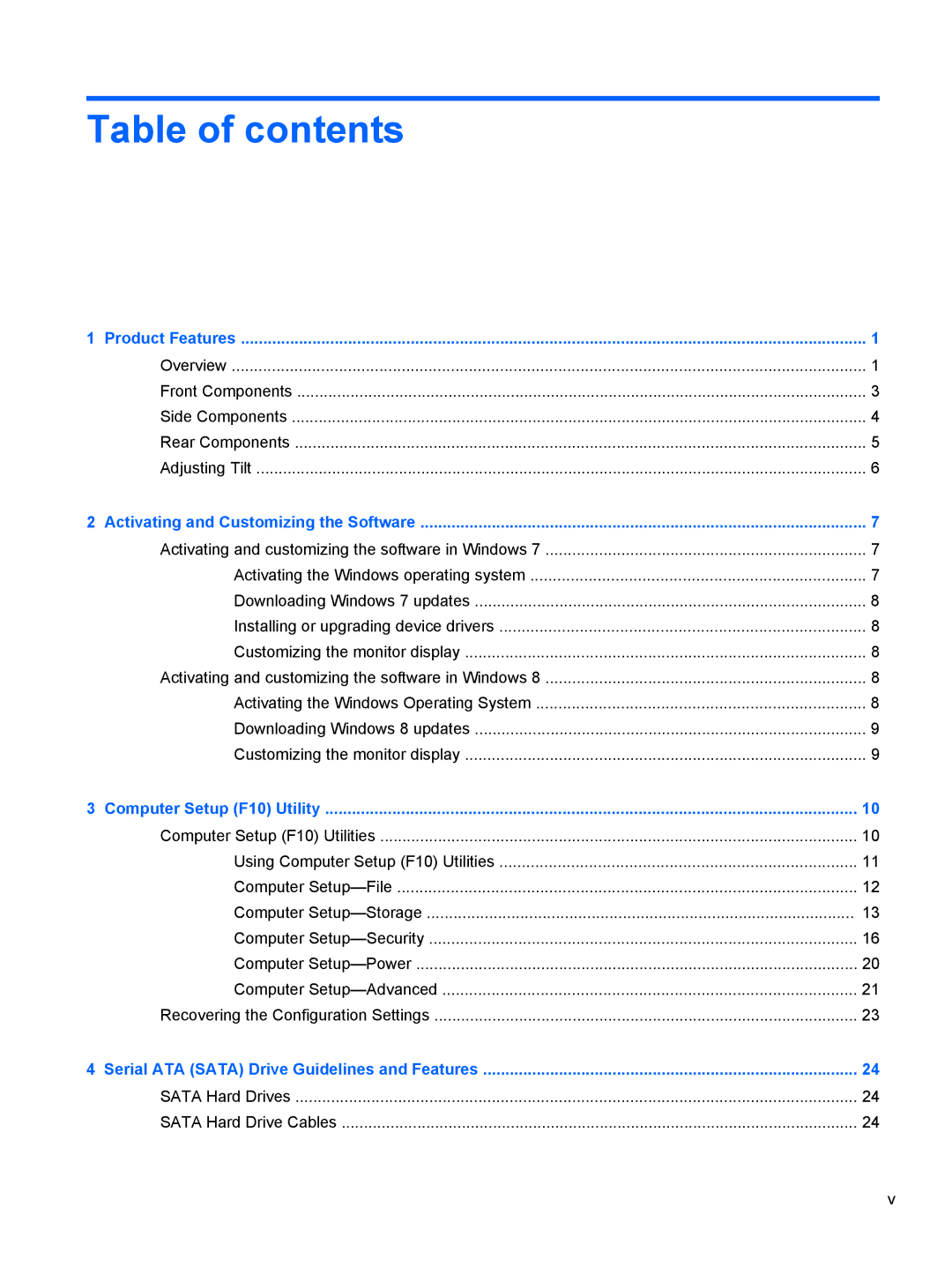 HP Pro 4300 manual Table of contents 