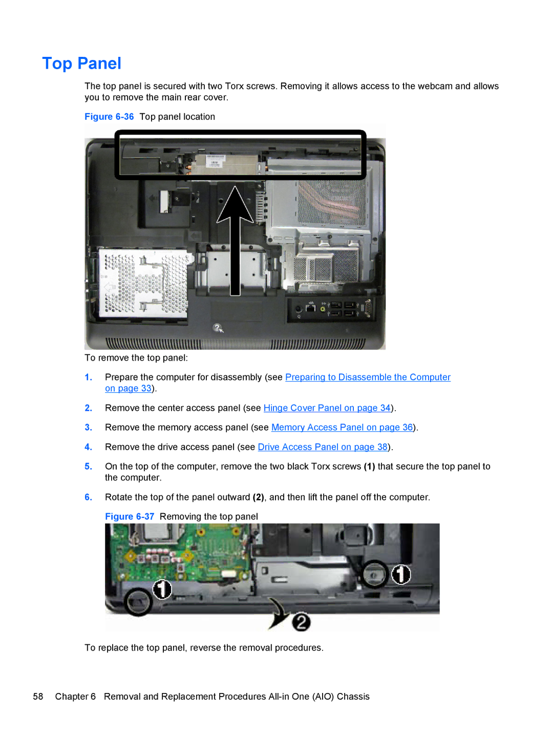 HP Pro 4300 manual Top Panel 