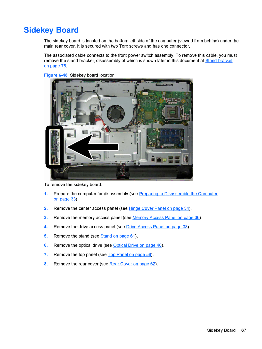 HP Pro 4300 manual Sidekey Board 