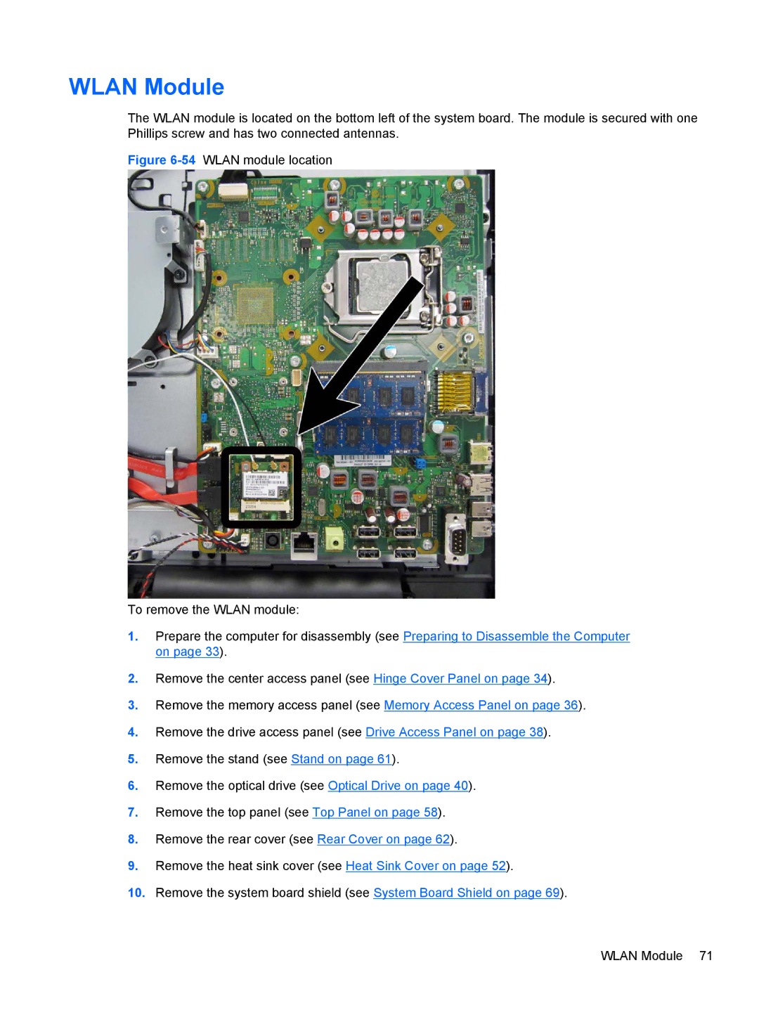 HP Pro 4300 manual Wlan Module 