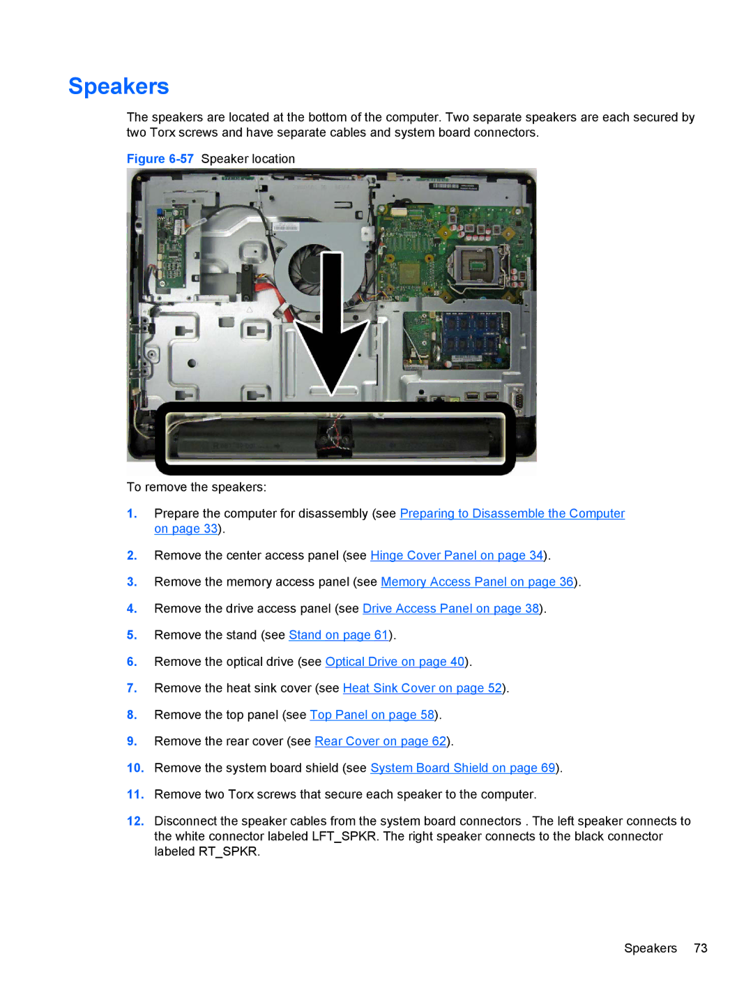 HP Pro 4300 manual Speakers 