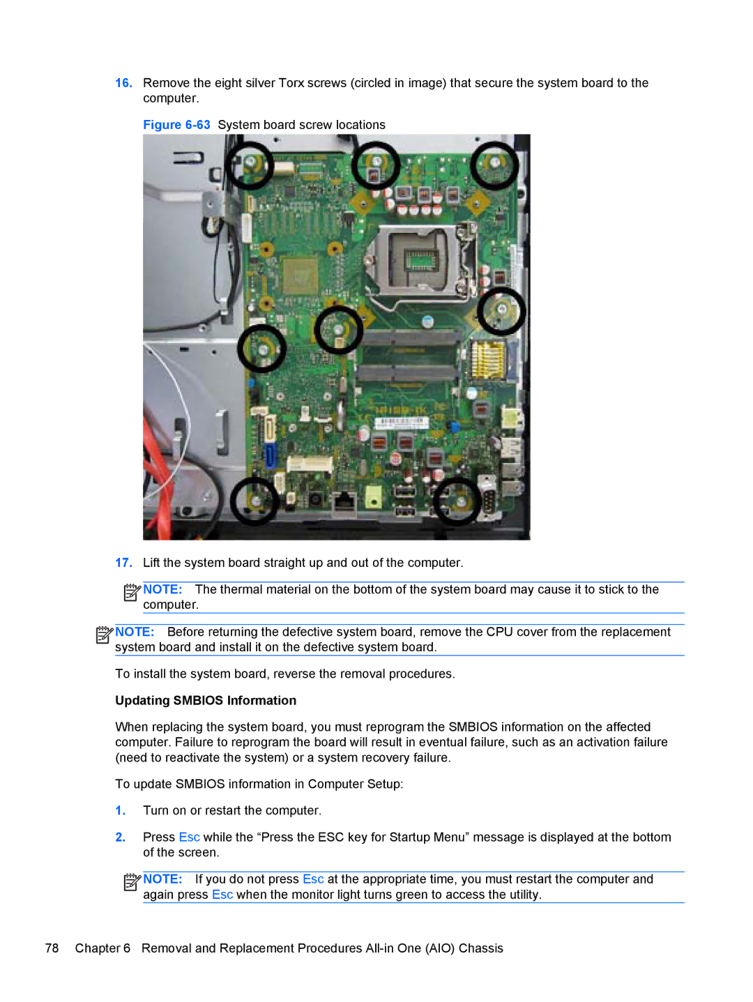 HP Pro 4300 manual Updating Smbios Information 