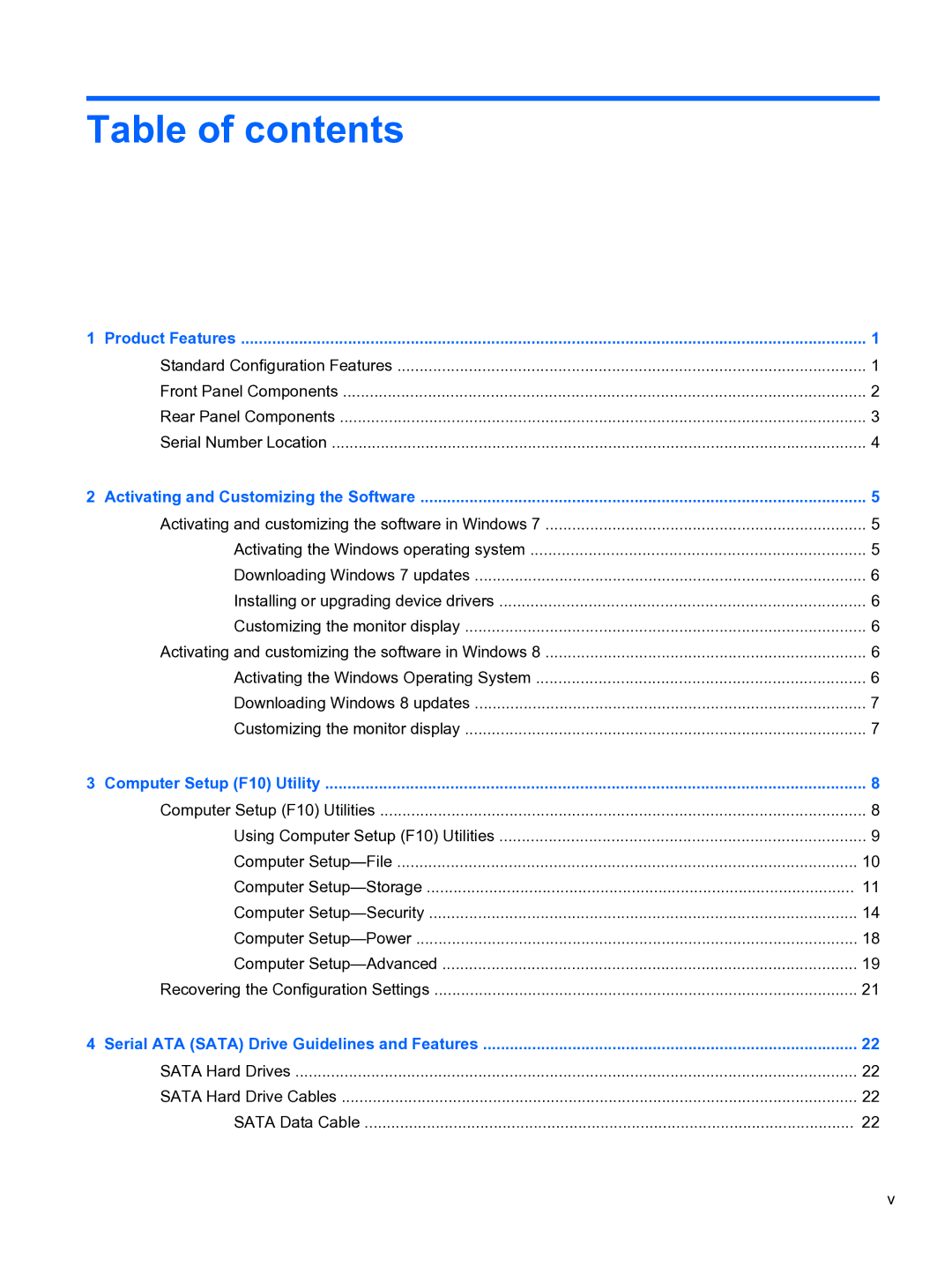 HP Pro 4300 manual Table of contents 