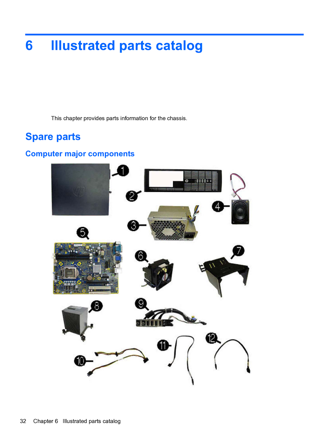 HP Pro 4300 manual Illustrated parts catalog, Spare parts, Computer major components 