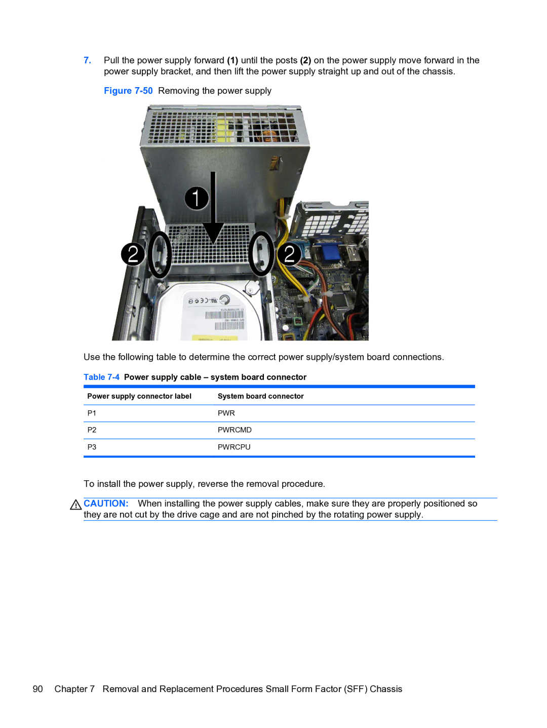 HP Pro 4300 manual 4Power supply cable system board connector, Power supply connector label System board connector 