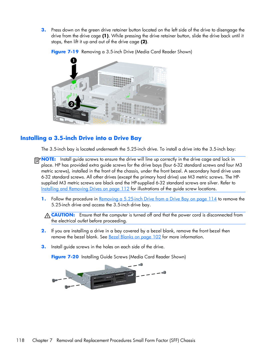 HP Pro 6300 manual Installing a 3.5-inch Drive into a Drive Bay 