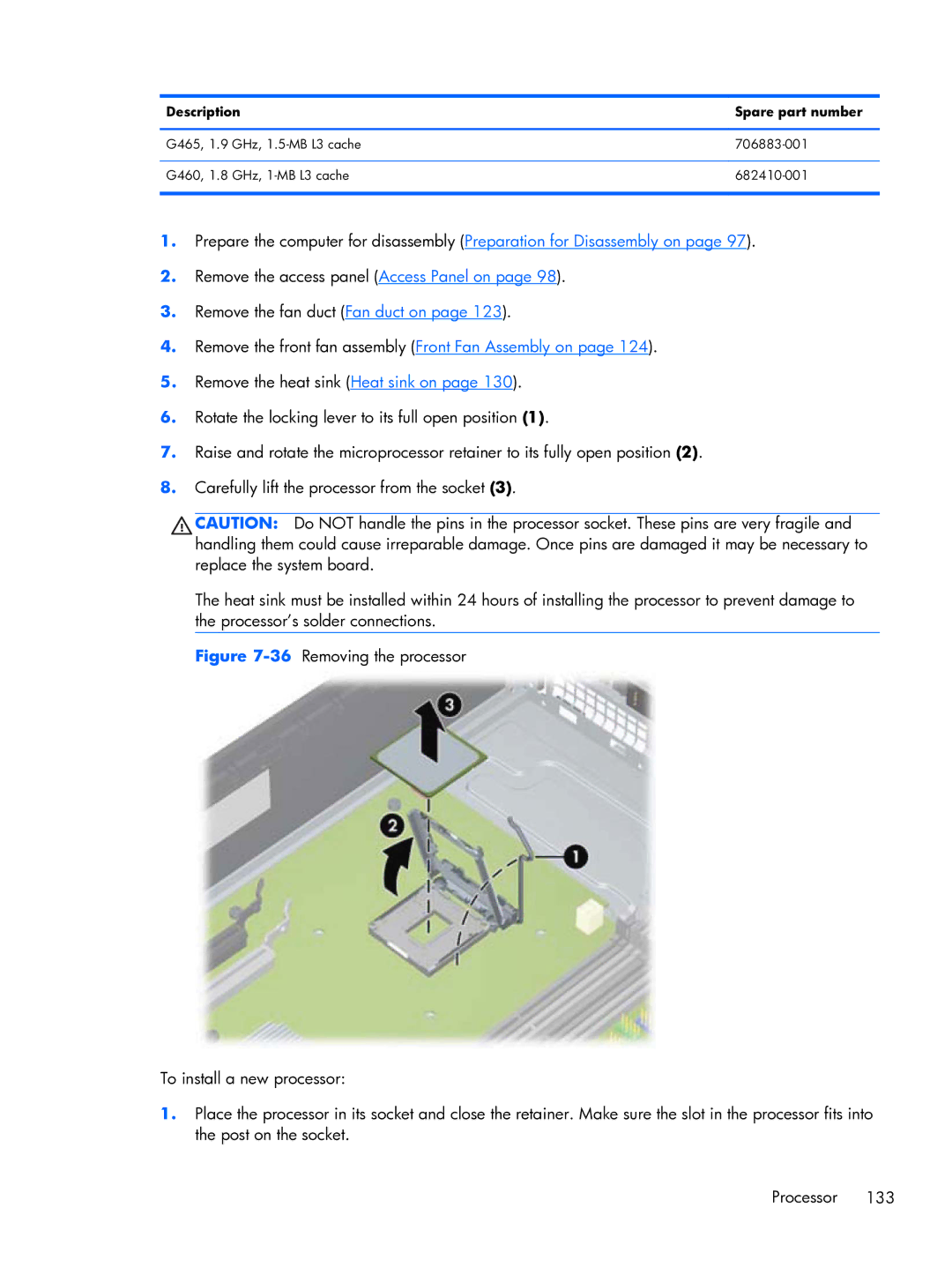 HP Pro 6300 manual Description Spare part number 