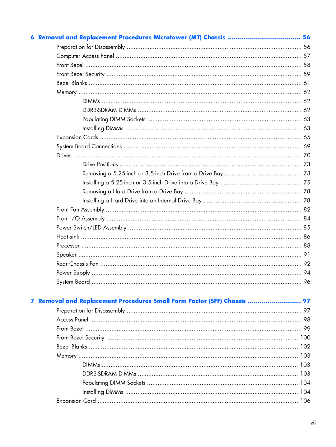 HP Pro 6300 manual Removal and Replacement Procedures Microtower MT Chassis 