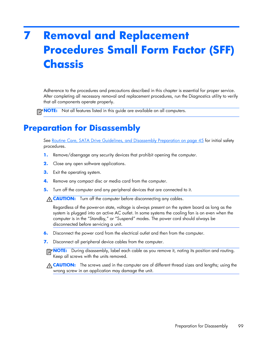 HP Pro 6305 manual Preparation for Disassembly 