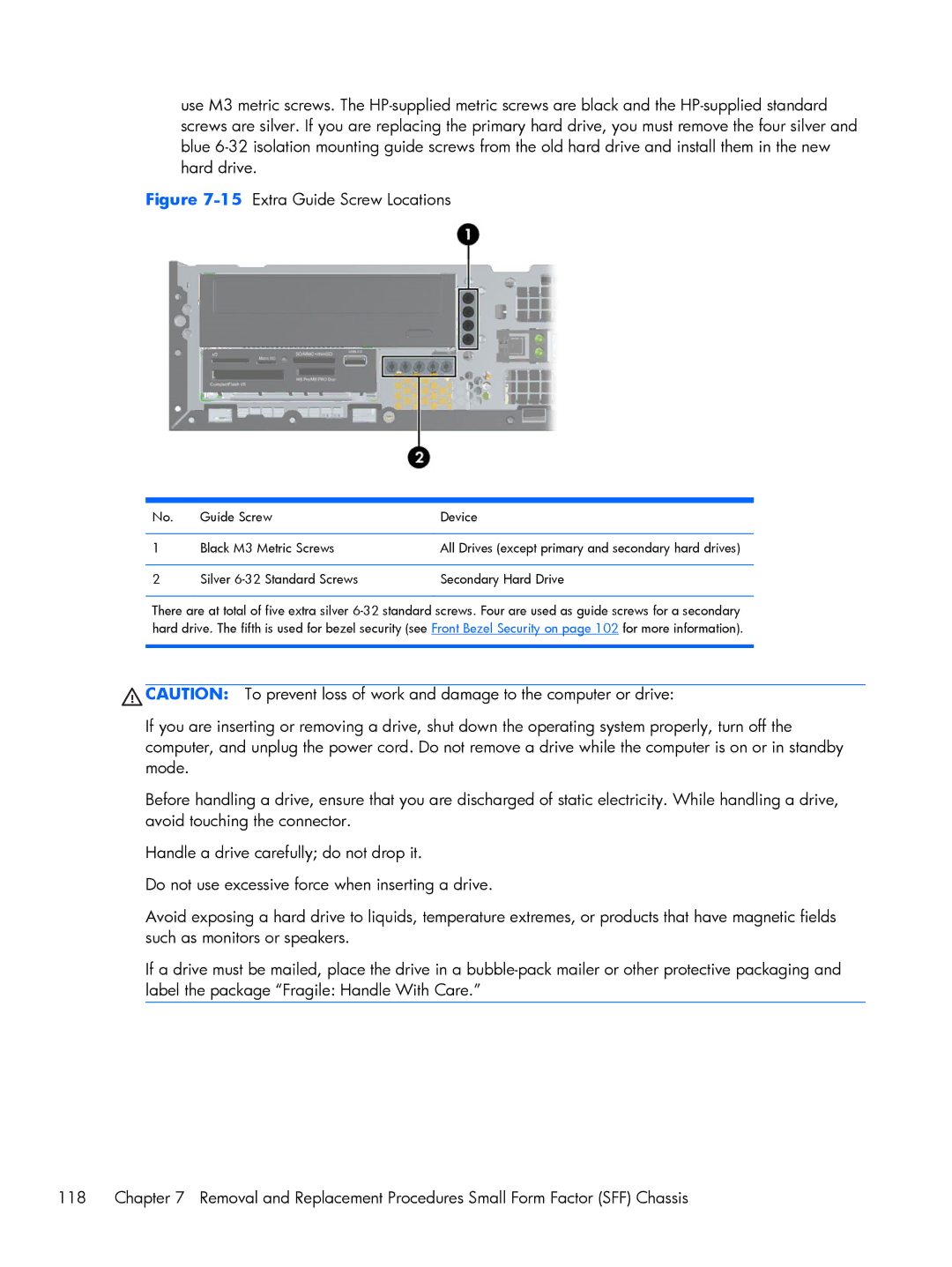 HP Pro 6305 manual 15Extra Guide Screw Locations 