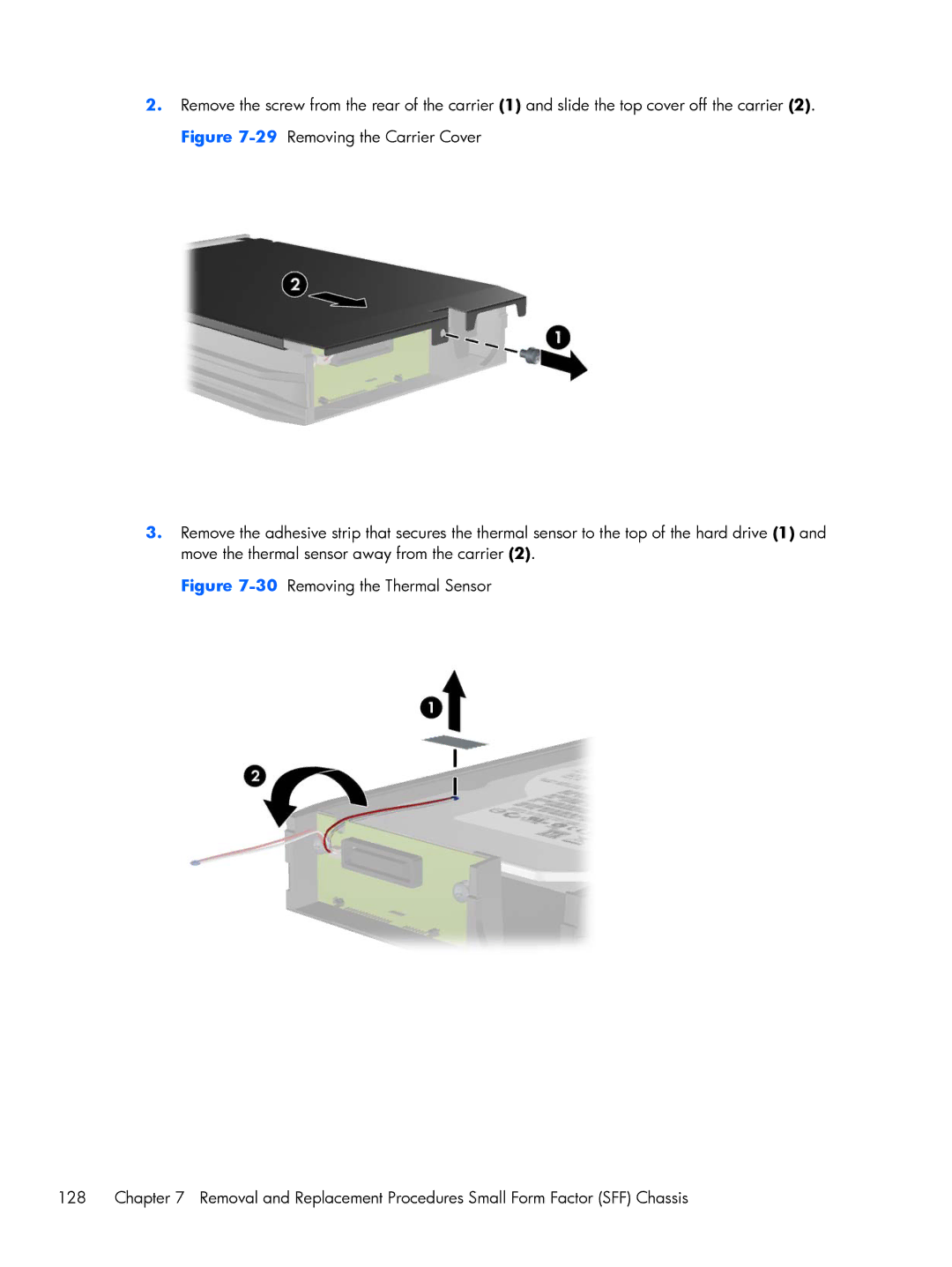 HP Pro 6305 manual 30Removing the Thermal Sensor 128 