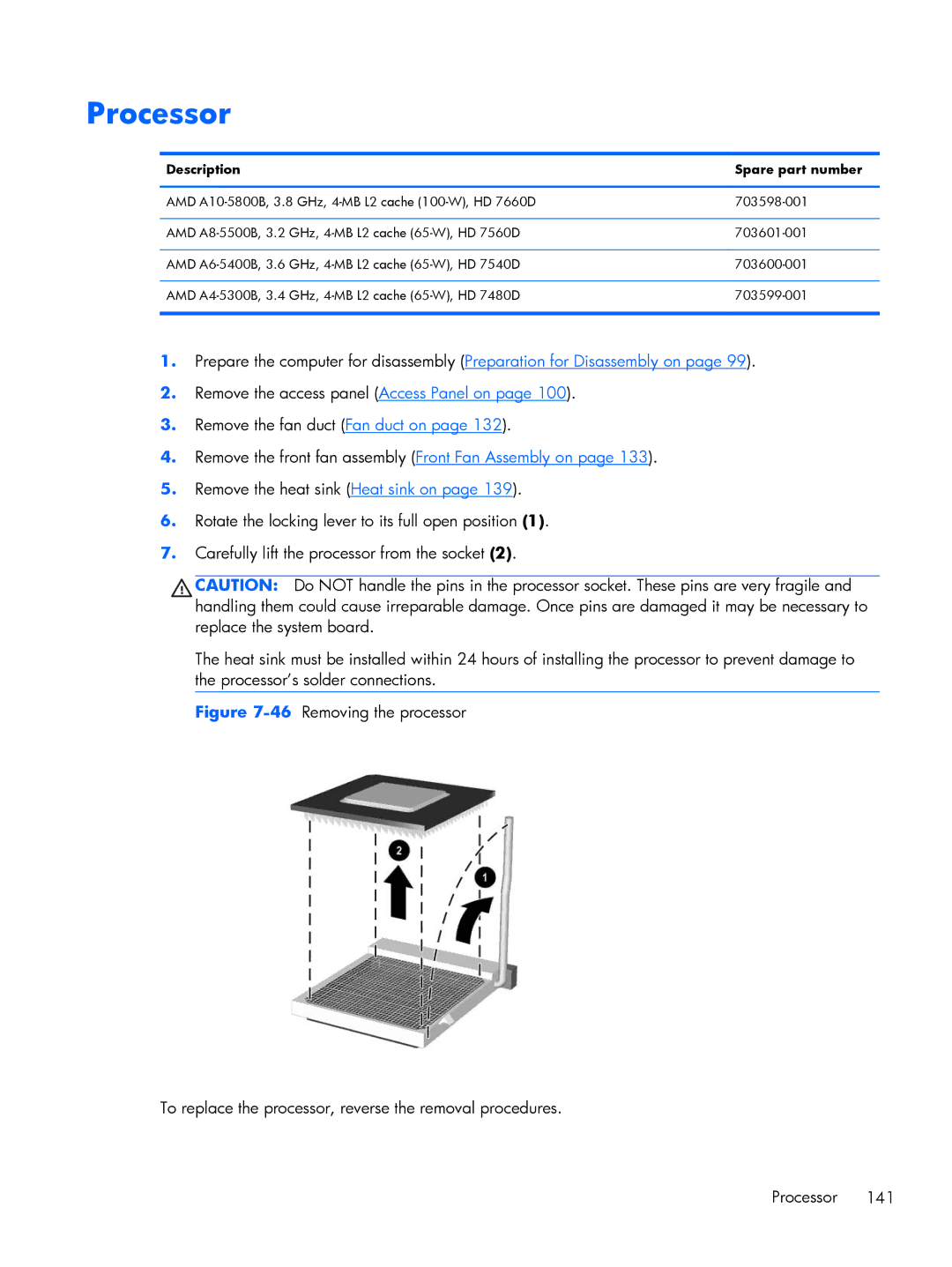 HP Pro 6305 manual Processor 