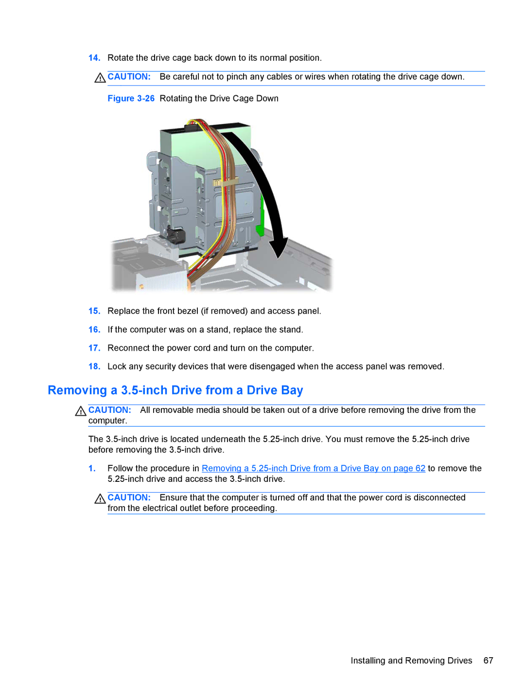 HP Pro 6305 manual Removing a 3.5-inch Drive from a Drive Bay 