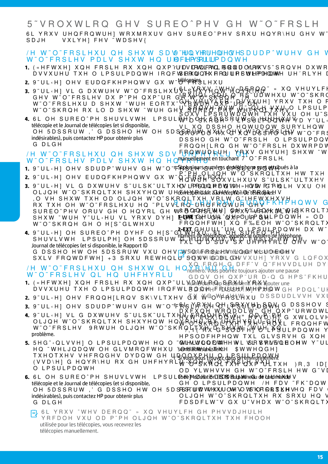 HP Pro 6835, Pro 6830 manual Résolution des problèmes de télécopie, Vérifier les paramètres de télécopie de limprimante 