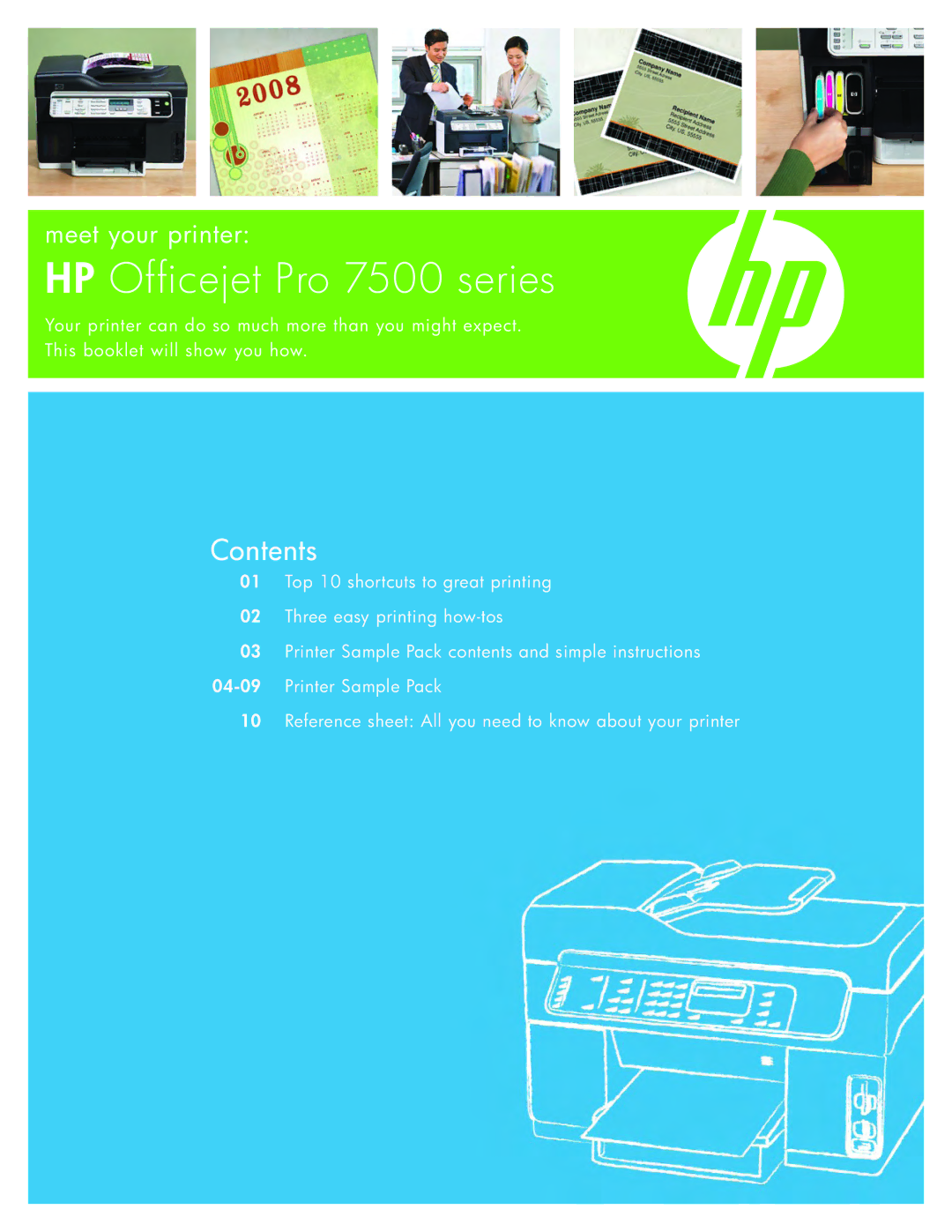 HP manual HP Officejet Pro 7500 series, Contents 