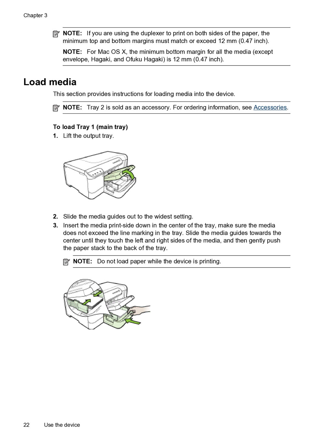 HP Pro 8000 C9297A#B1H manual Load media, To load Tray 1 main tray 