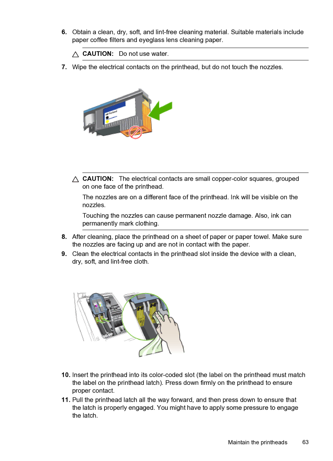 HP Pro 8000 C9297A#B1H manual Maintain the printheads 