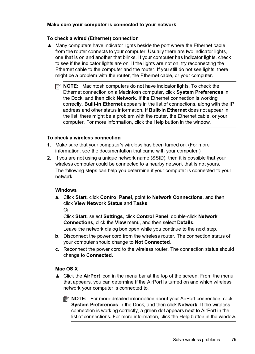 HP Pro 8000 C9297A#B1H manual To check a wireless connection, Mac OS 