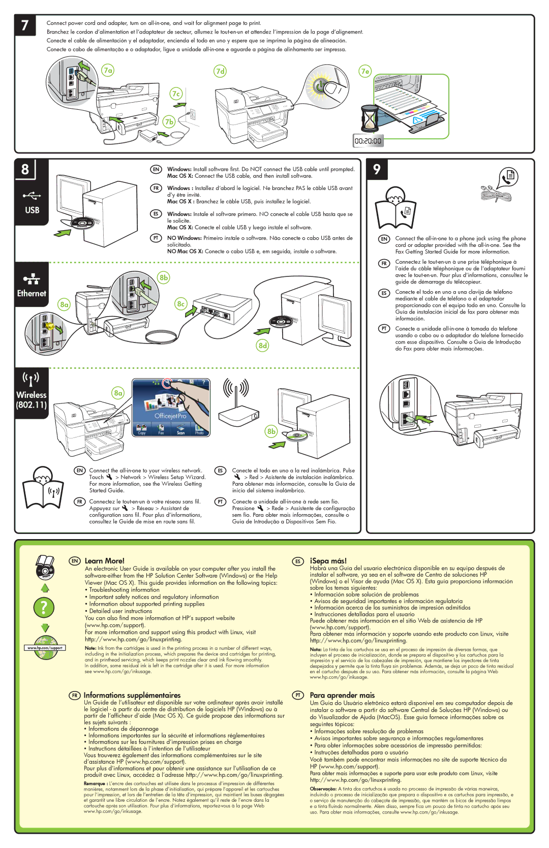 HP Pro 8500 Premier - A909n, Pro 8500 - A909a, Pro 8500 - A909g, Pro 8500 - A909b manual Ethernet, Wireless 