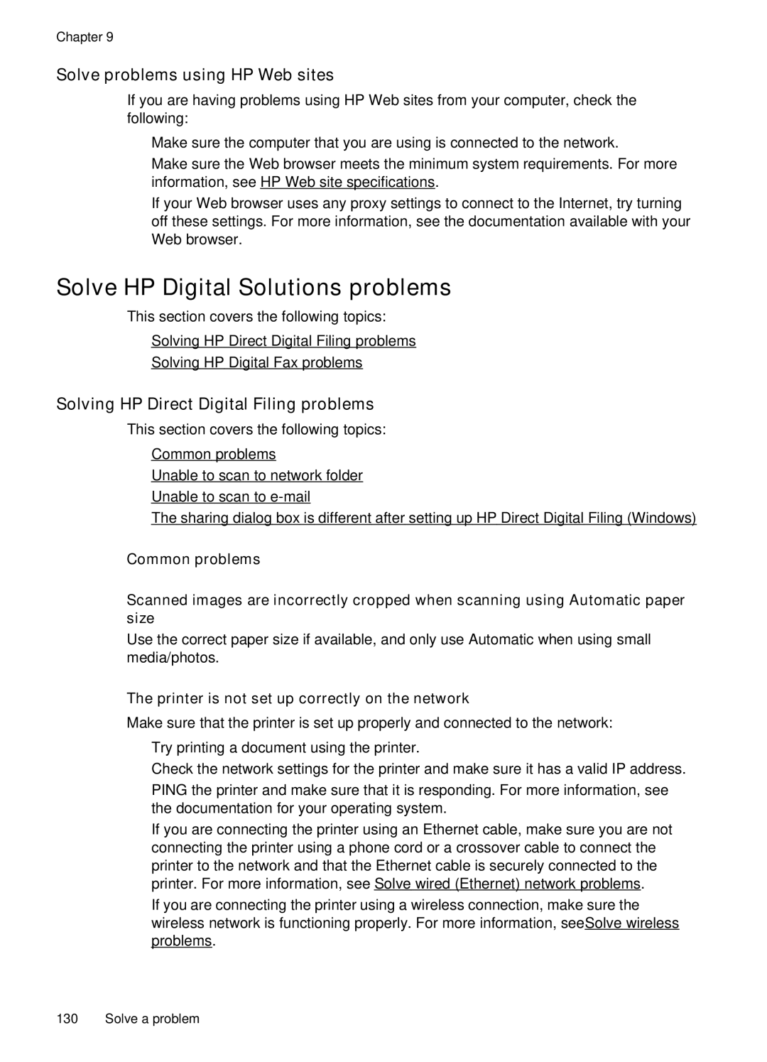 HP Pro 8500A Premium - A910n, Pro 8500A - A910a Solve HP Digital Solutions problems, Solve problems using HP Web sites 