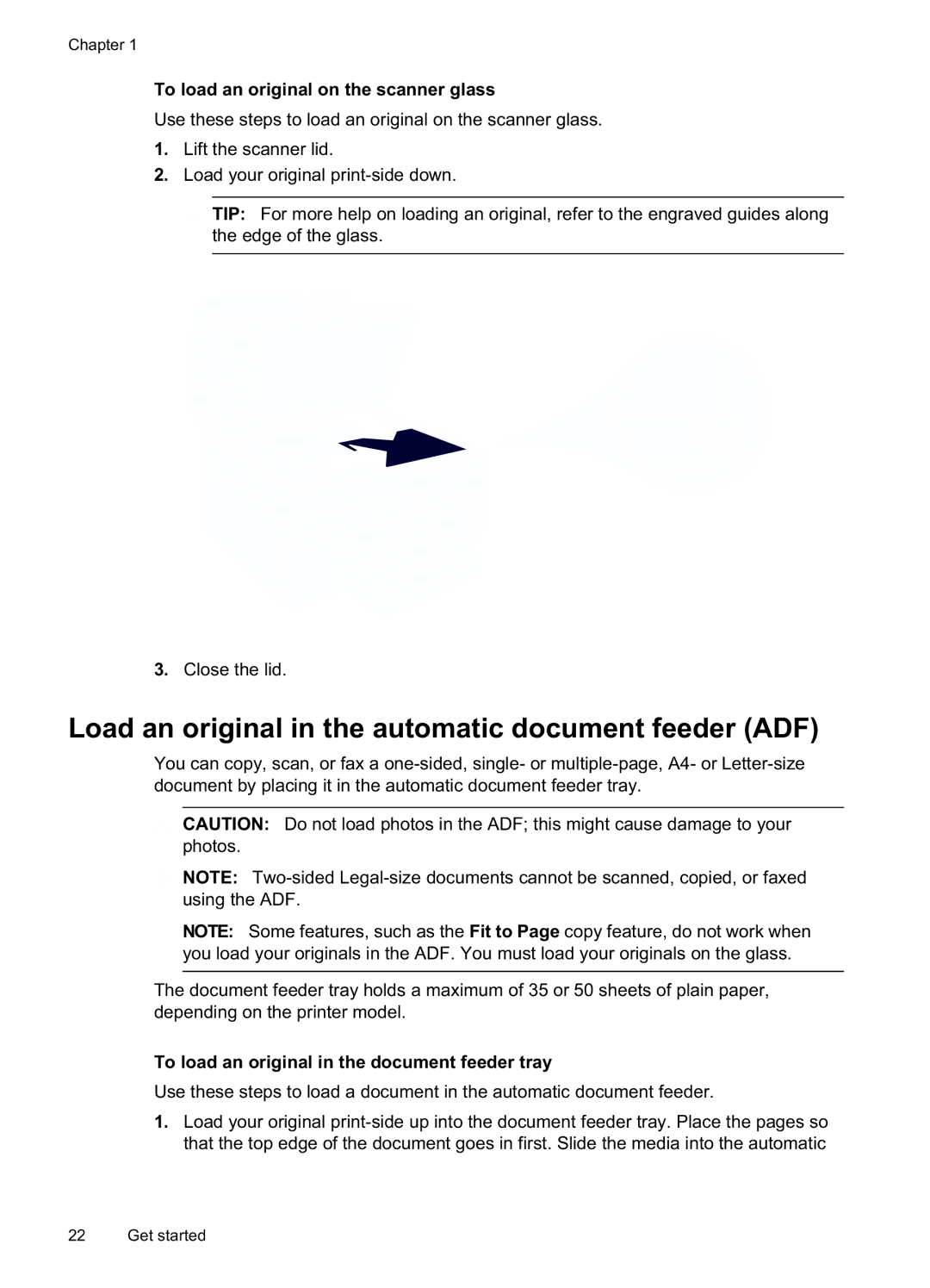 HP Pro 8500A Premium - A910n, Pro 8500A - A910a manual Load an original in the automatic document feeder ADF 