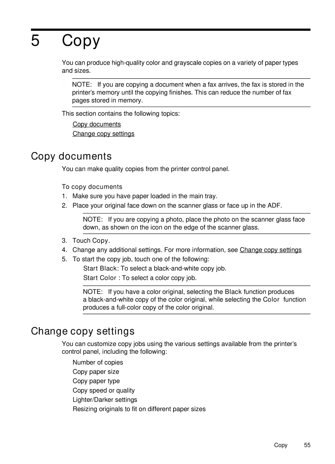 HP Pro 8500A Premium - A910n, Pro 8500A - A910a manual Copy documents, Change copy settings, To copy documents 