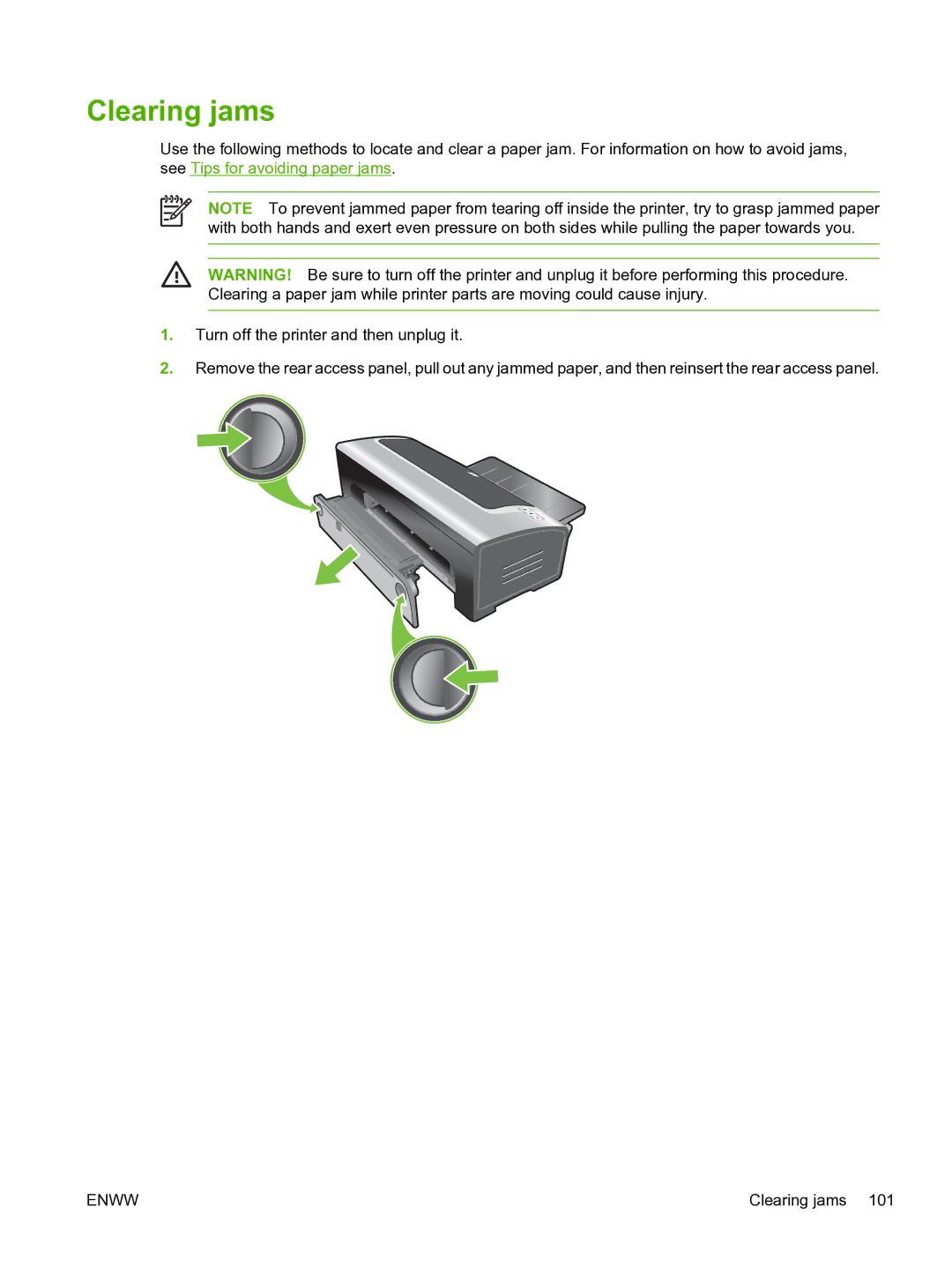 HP Pro B8300 manual Clearing jams 