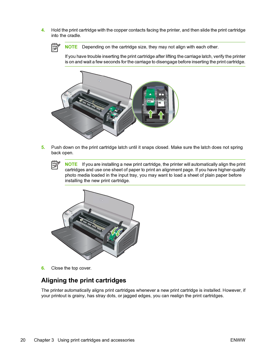 HP Pro B8300 manual Aligning the print cartridges 