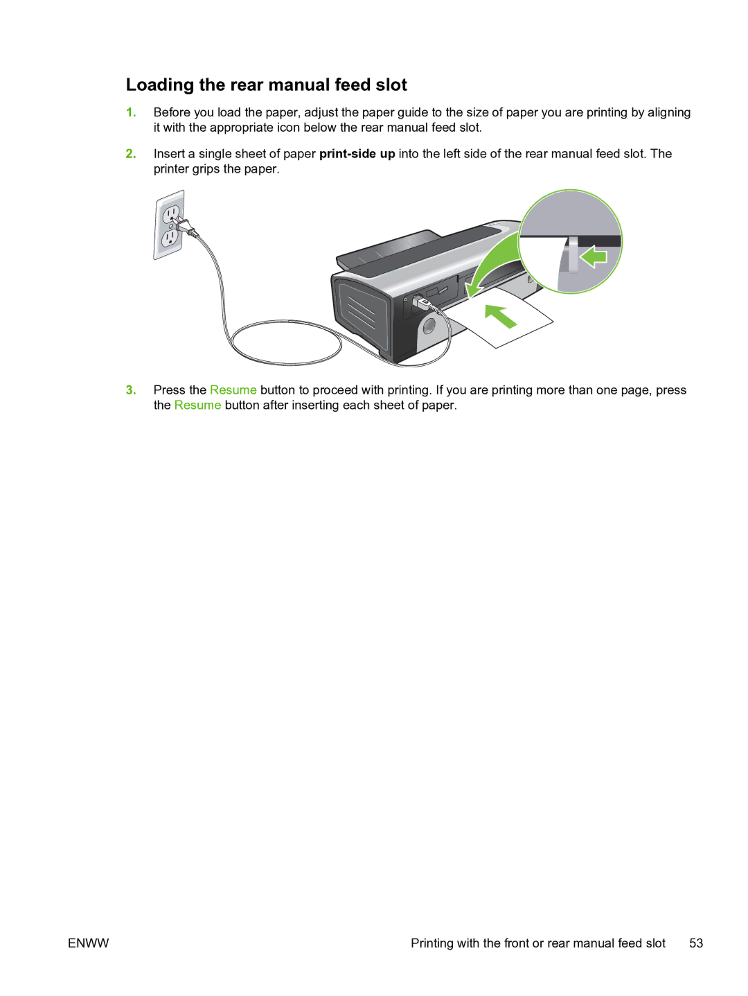 HP Pro B8300 Loading the rear manual feed slot 