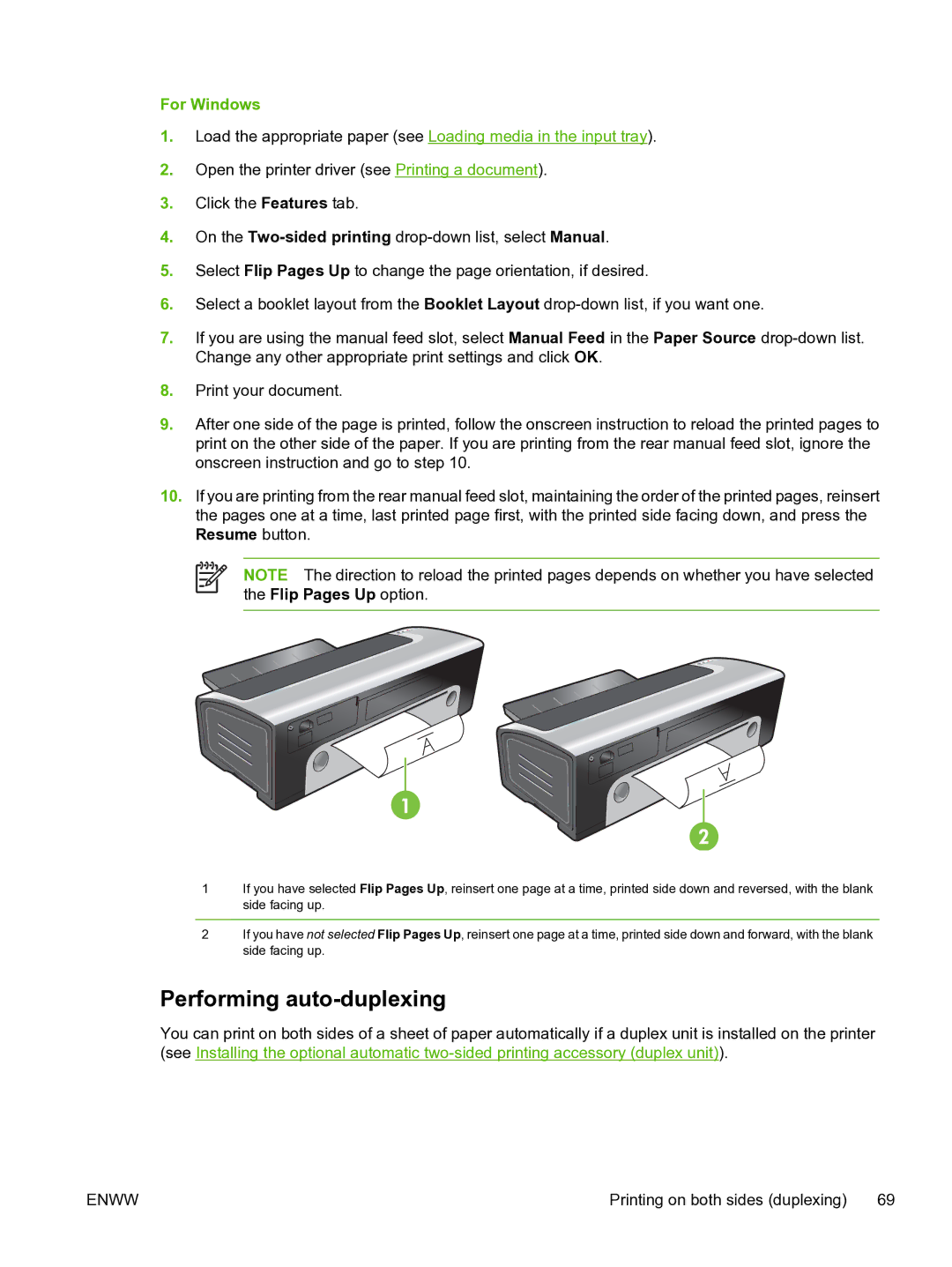 HP Pro B8300 manual Performing auto-duplexing, For Windows 