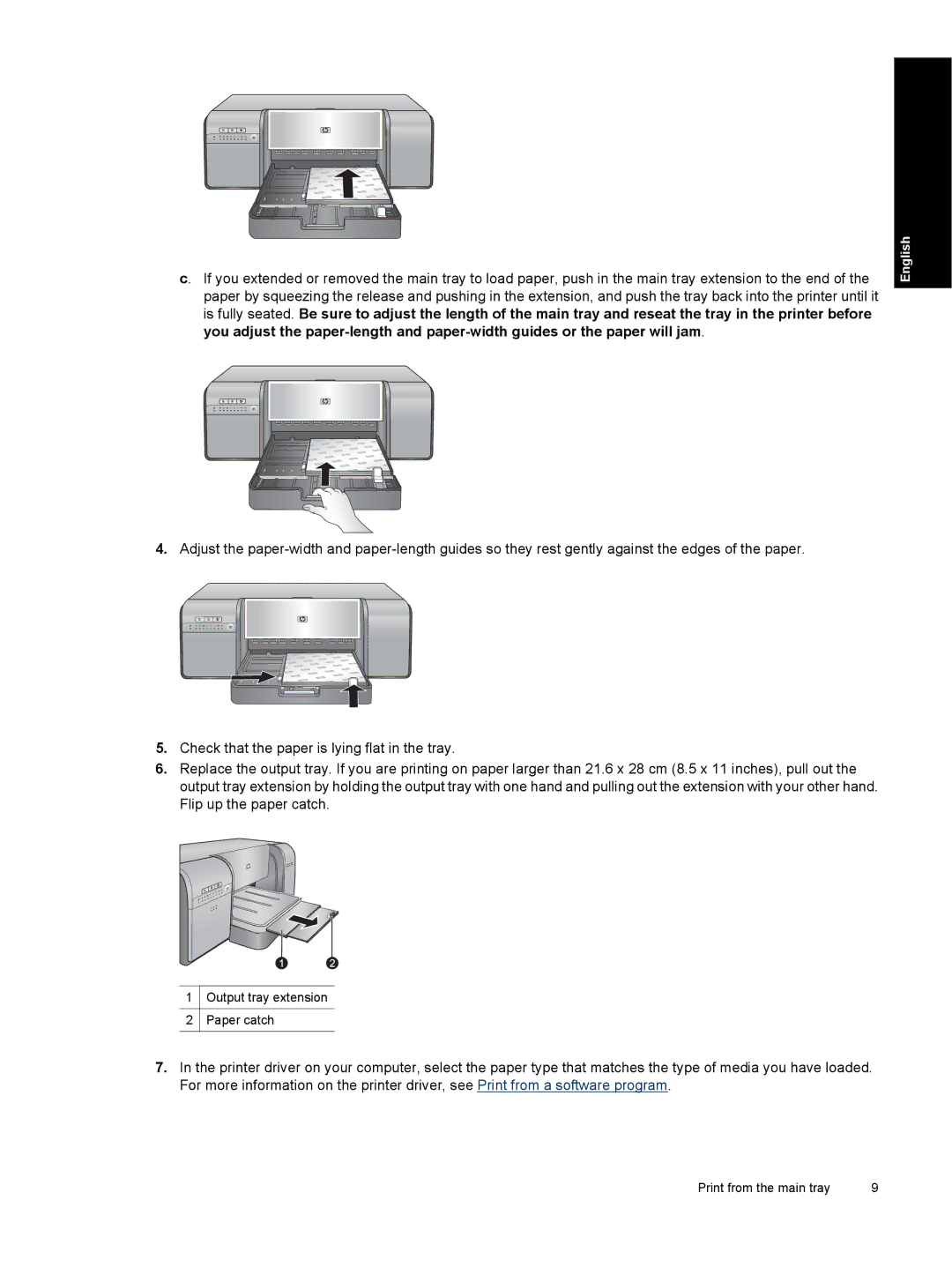 HP Pro B8800 manual Output tray extension Paper catch 