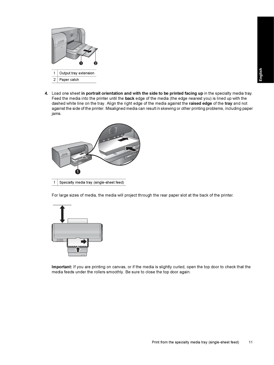 HP Pro B8800 manual Print from the specialty media tray single-sheet feed 