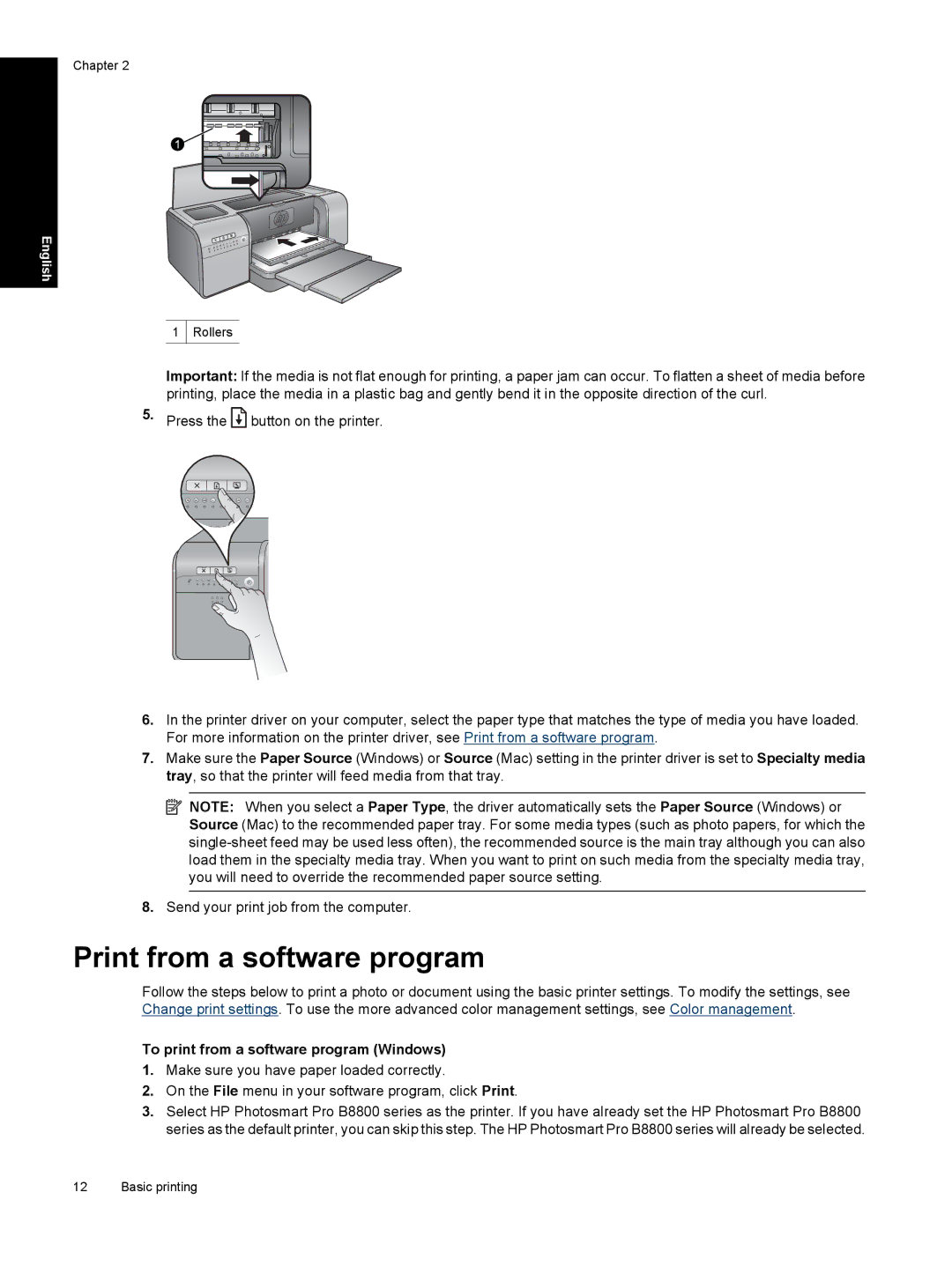 HP Pro B8800 manual Print from a software program, To print from a software program Windows 