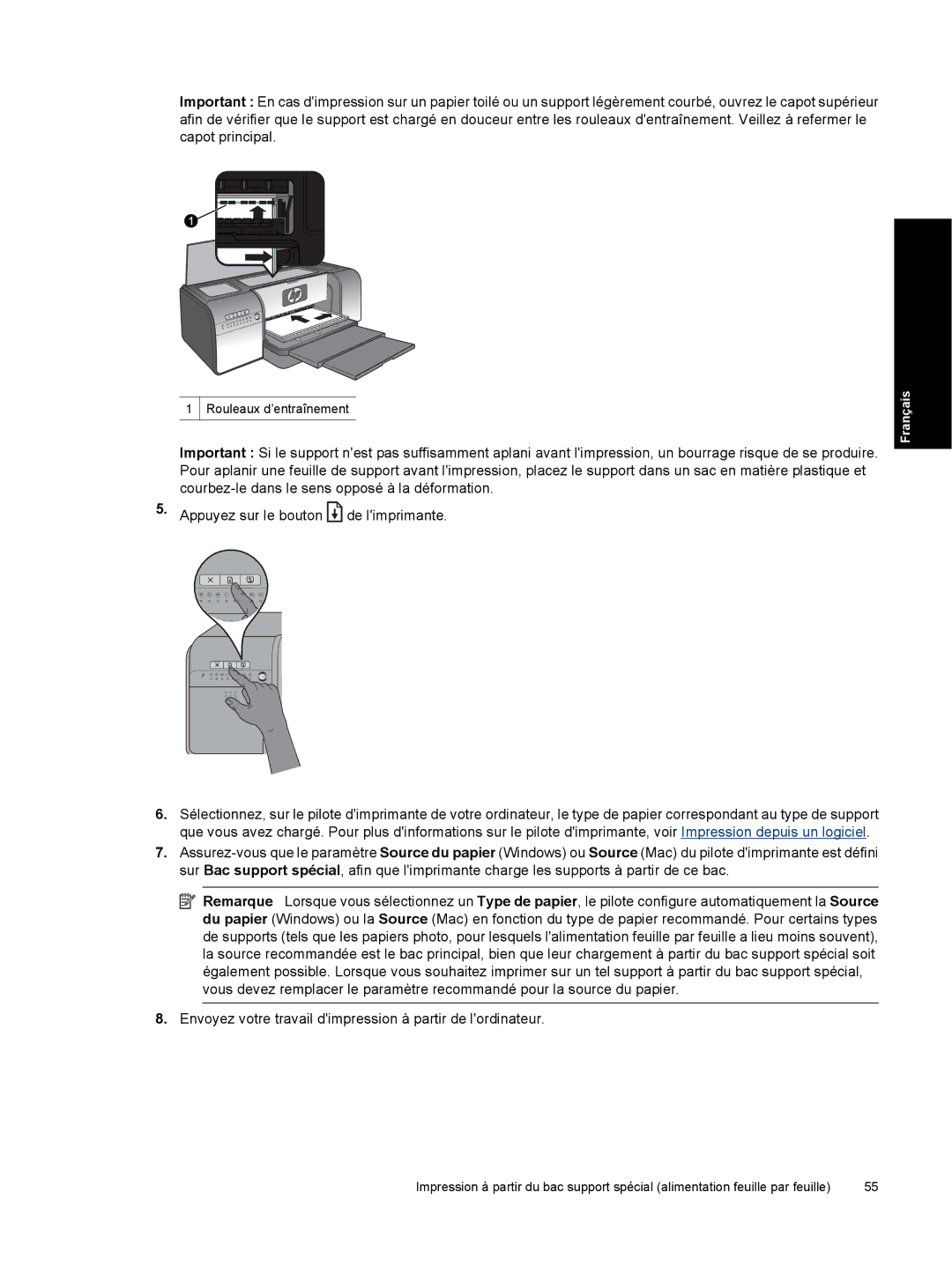 HP Pro B8800 manual Rouleaux d’entraînement 