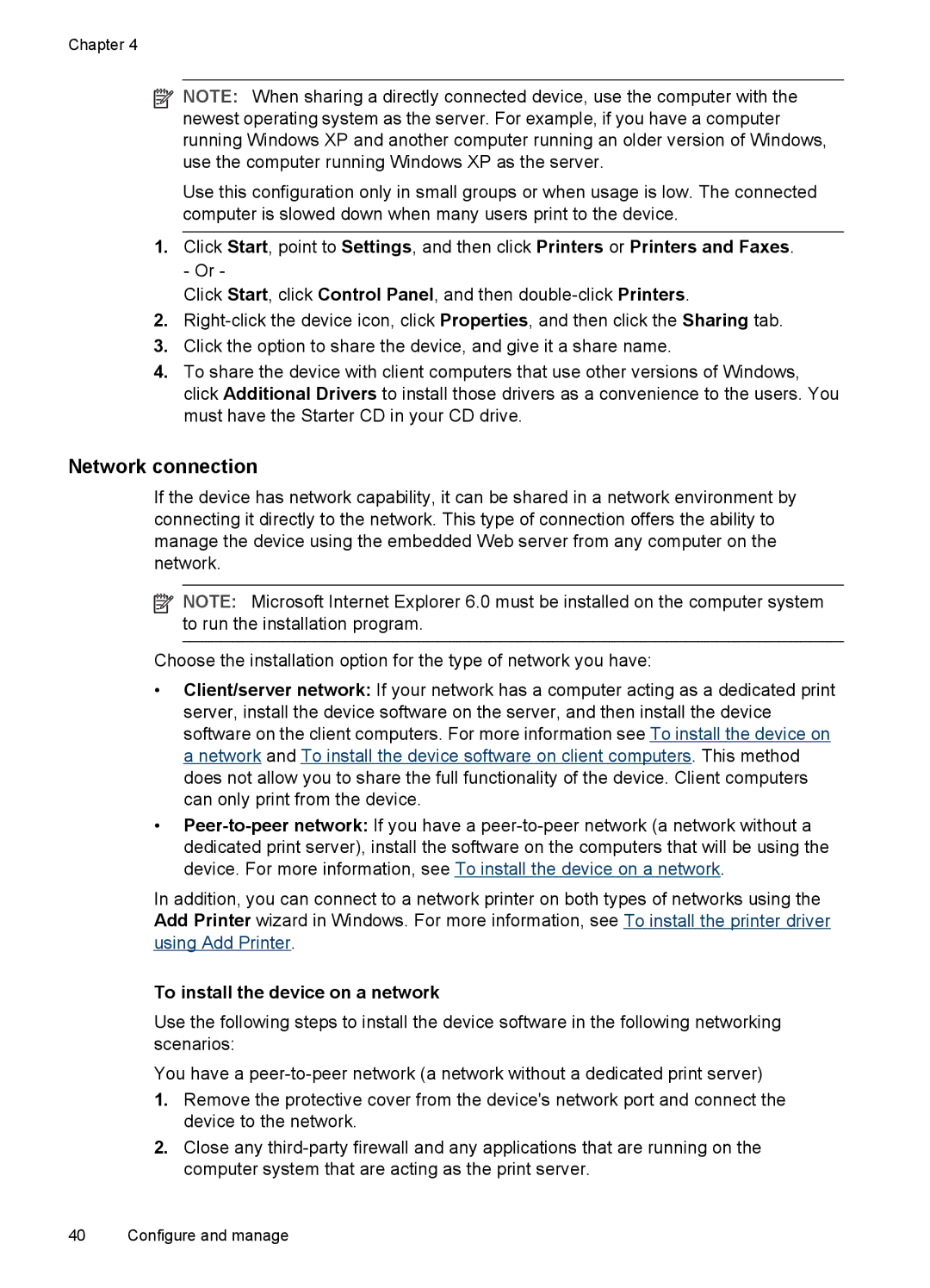 HP K5300, Pro K5400 manual Network connection, To install the device on a network 