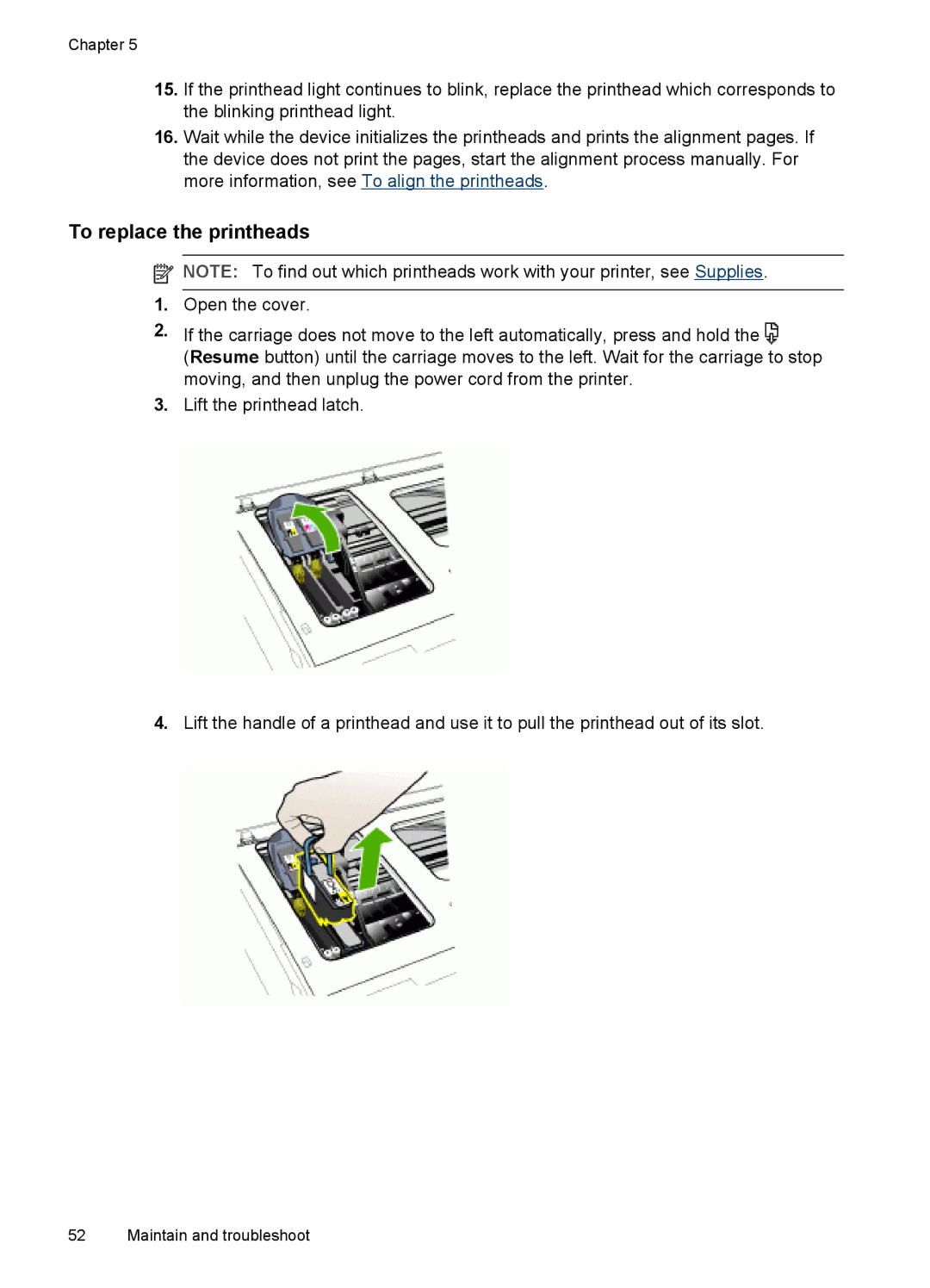 HP K5300, Pro K5400 manual To replace the printheads 