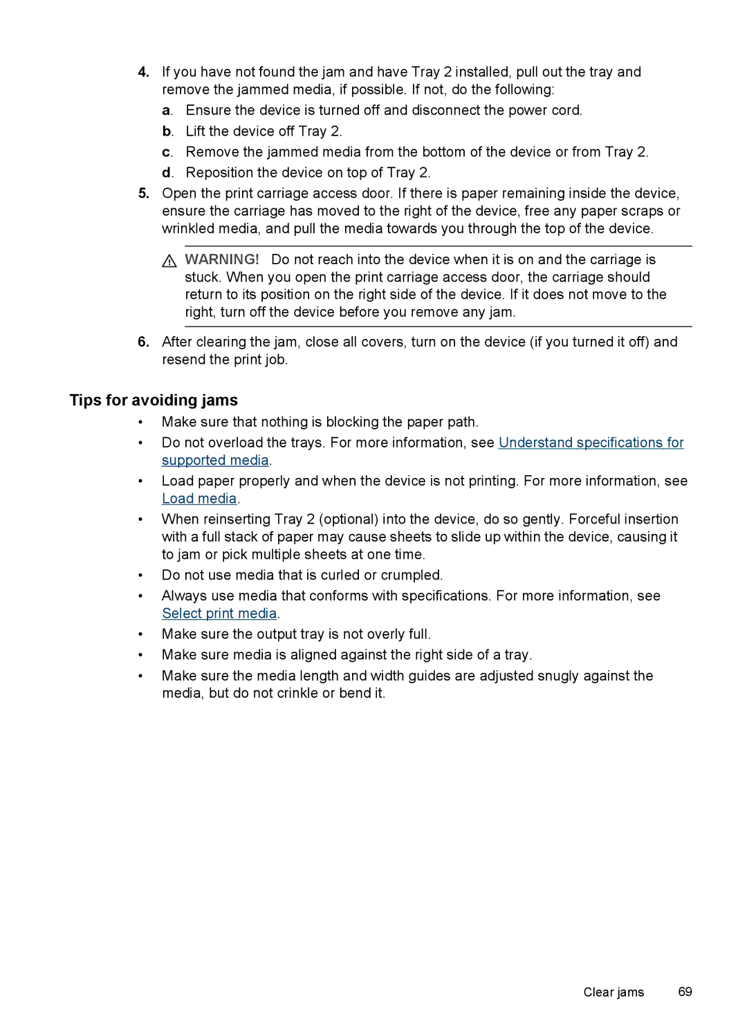 HP Pro K5400, K5300 manual Tips for avoiding jams 