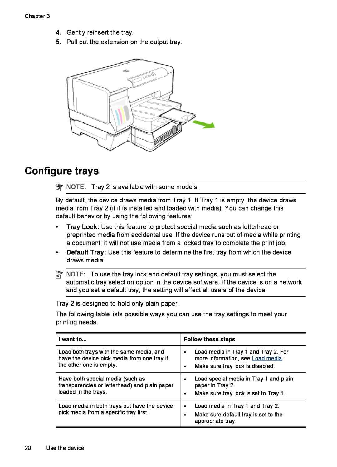 HP Pro K5400, K5300 manual Configure trays, I want to, Follow these steps 