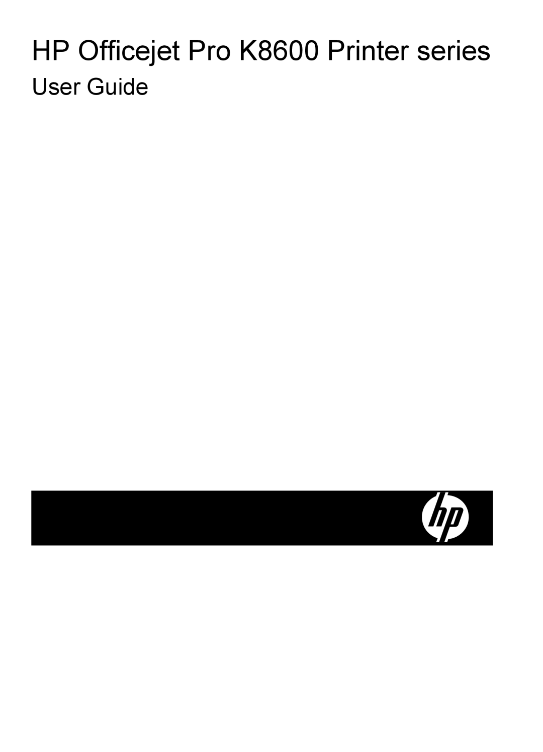 HP manual HP Officejet Pro K8600 Printer series 